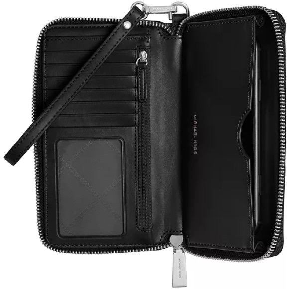 Michael Kors Signature Logo Jet Set Large Wallet Wristlet & NWT Dust Bag - Picture 3 of 15